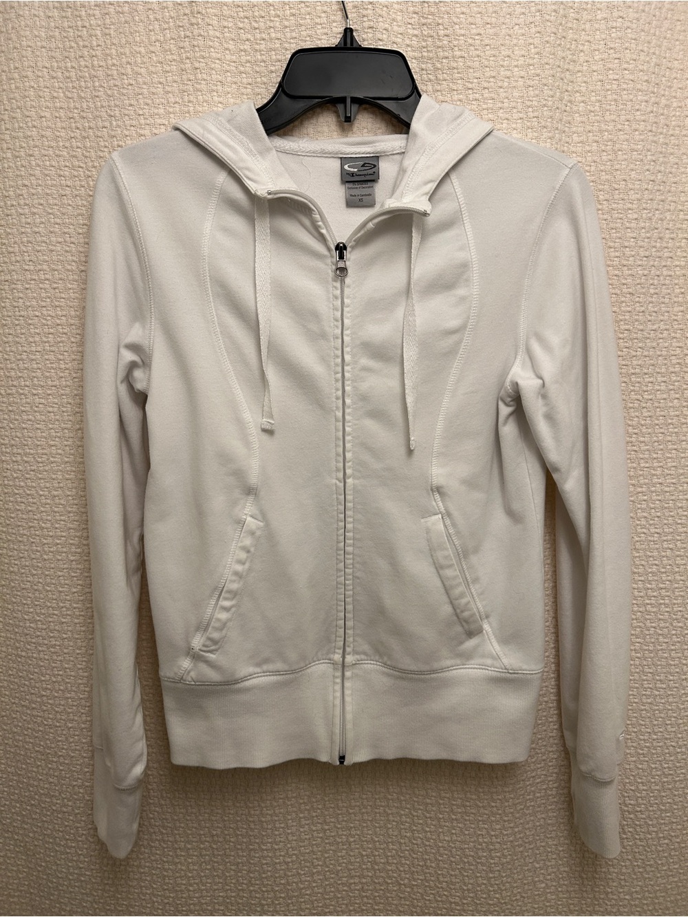 Champion White Full-Zip Hooded Sweatshirt for Women